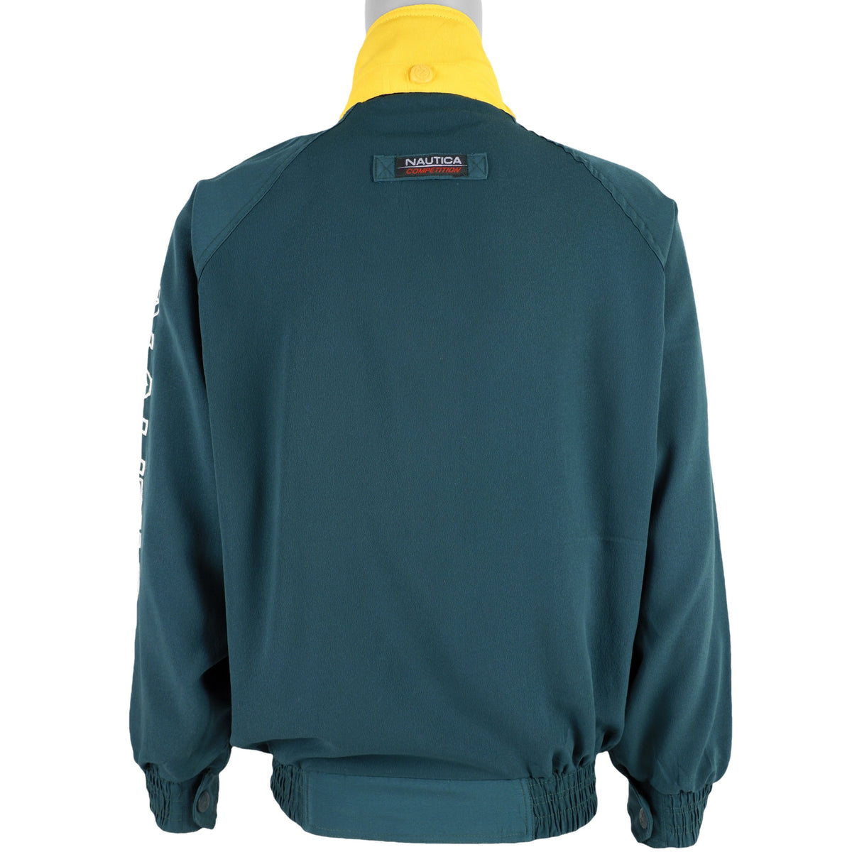 Nautica - Green Competition Spell-Out Jacket 1990s Large Vintage Retro