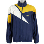 Reebok - Blue & Yellow Shawn Kemp Kamikaze Style Warm-up Windbreaker 1990s Large