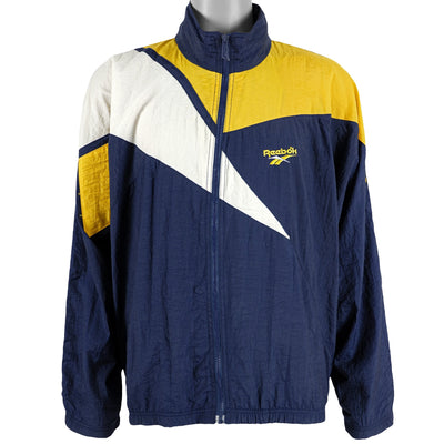 Reebok - Blue & Yellow Shawn Kemp Kamikaze Style Warm-up Windbreaker 1990s Large