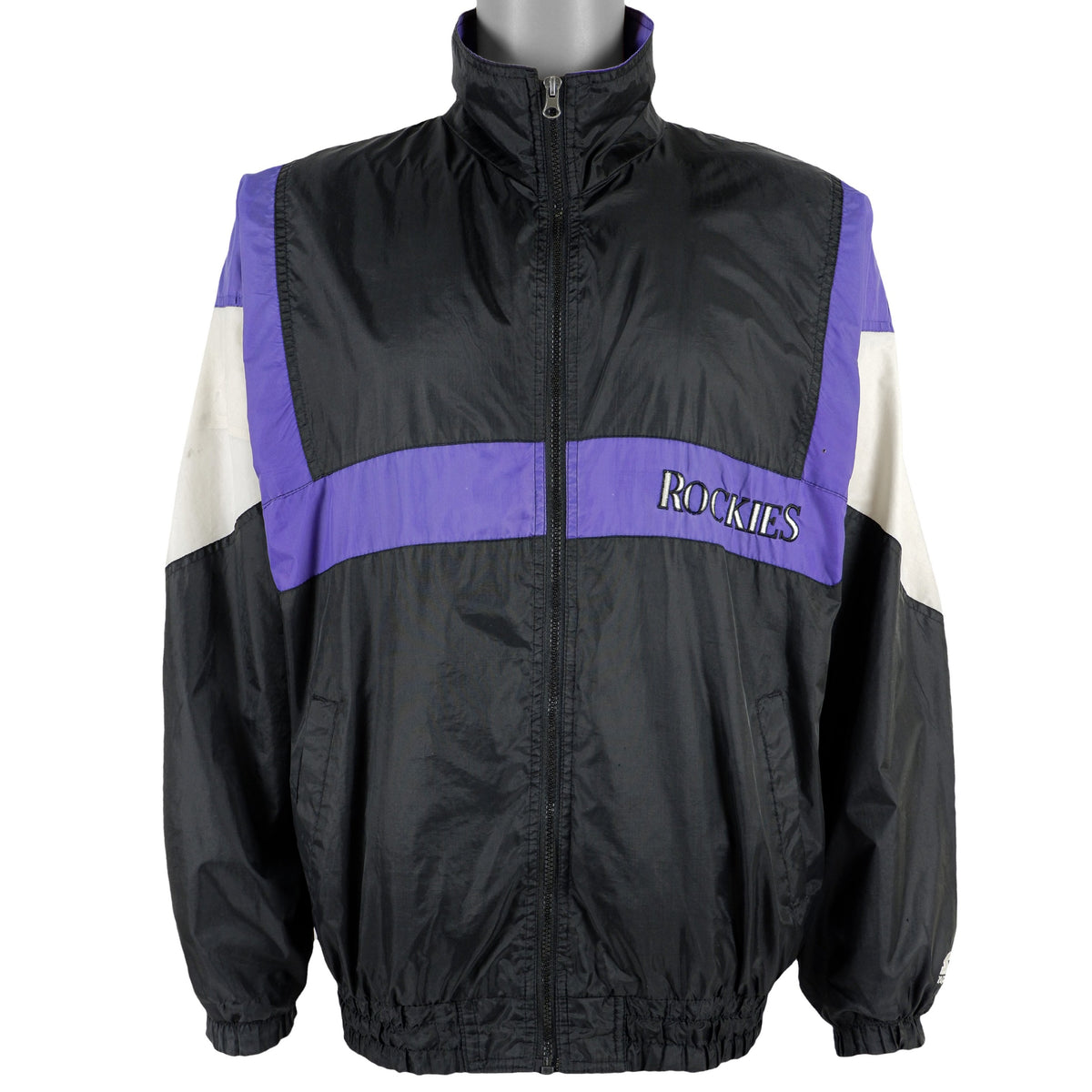Starter - Colorado Rockies Windbreaker 1990s Large Vintage Retro Baseball