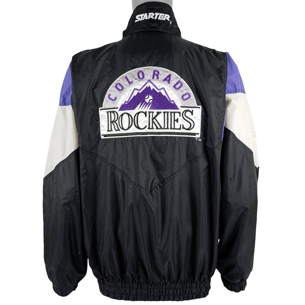 Starter - Colorado Rockies Windbreaker 1990s Large Vintage Retro Baseball