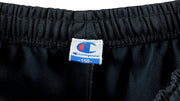 Champion - Black with Tape Logo Track Shorts 1990s Medium Vintage Retro