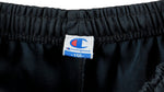 Champion - Black with Tape Logo Track Shorts 1990s Medium Vintage Retro