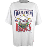 MLB (Nutmeg) - Atlanta Braves T-Shirt 1993 X-Large Vintage Retro Baseball