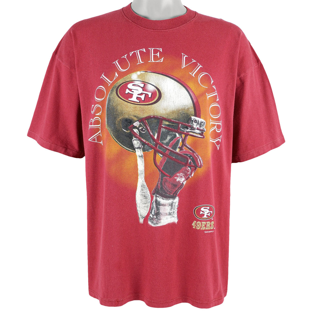 NFL (College Concepts) - San Francisco 49ers Spell-Out T-Shirt 1996 X-Large Vintage Retro Football