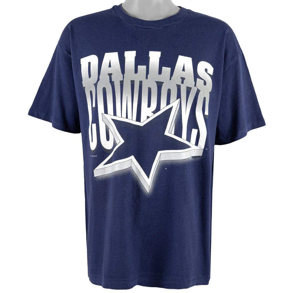 NFL (Hanes) - Dallas Cowboys Spell-Out T-Shirt 1994 X-Large Vintage Retro Football
