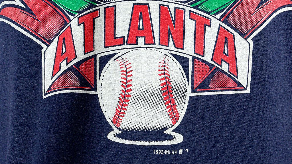 MLB (Competitor) - Atlanta Braves Spell-Out T-Shirt 1992 X-Large Vintage Retro Baseball