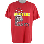 Vintage (Hanes) - Hooters, Kansas City Chiefs T-Shirt 1990s X-Large Vintage Retro Football