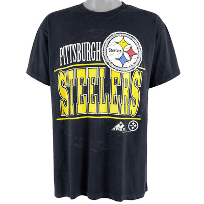 NFL (Apex One) - Pittsburgh Steelers Spell-Out T-Shirt 1994 Large