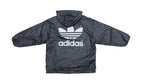 Adidas - Black Button Up Big Logo Windbreaker 1990s Large Vintage Retro
