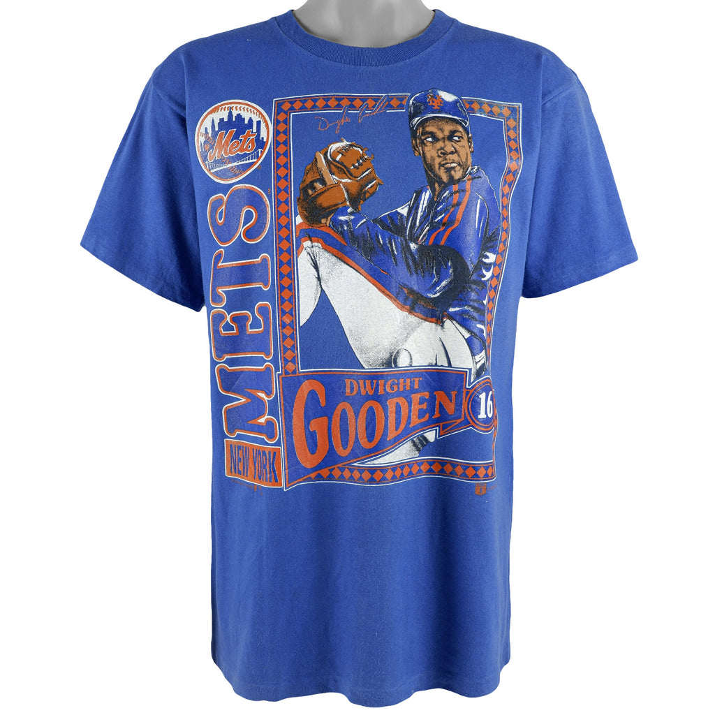 MLB (Nutmeg) - Mets Dwight Gooden #16 T-Shirt 1992 Medium Vintage Retro Baseball