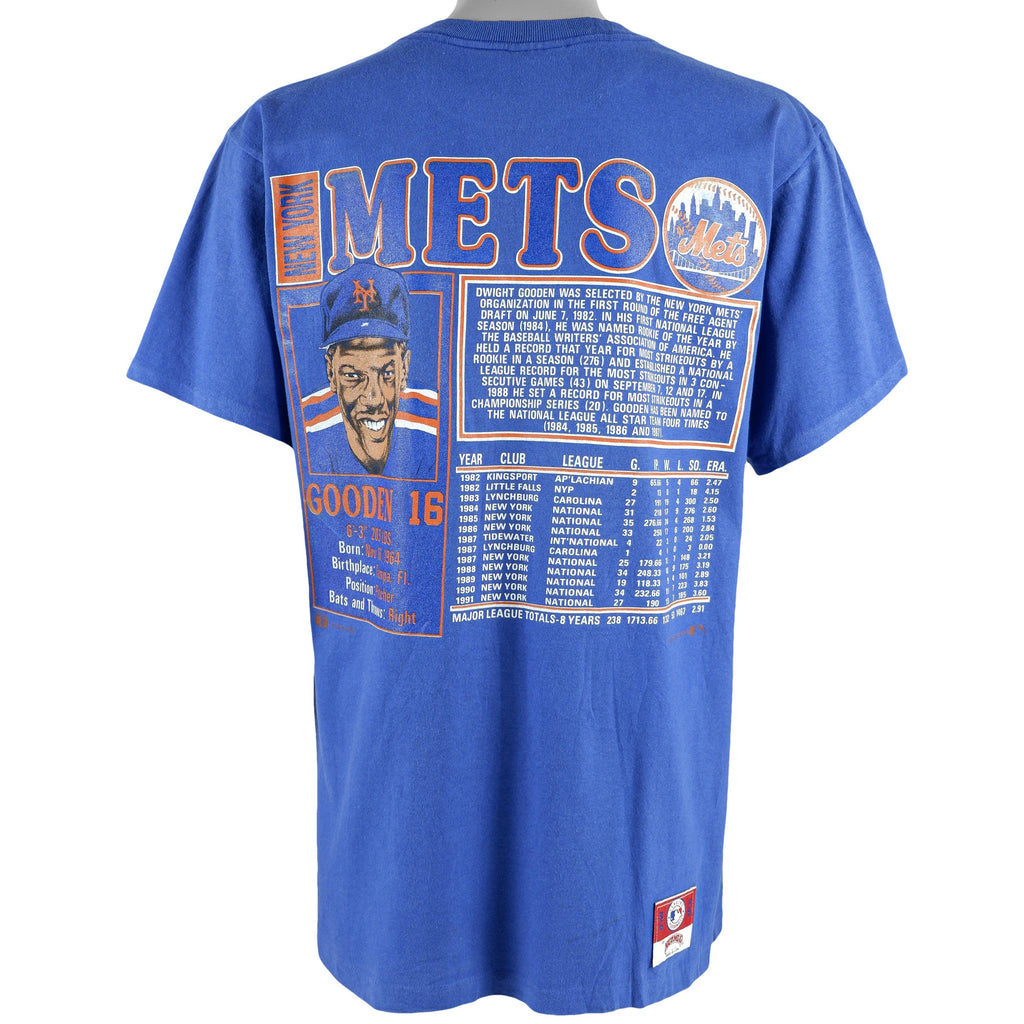 MLB (Nutmeg) - Mets Dwight Gooden #16 T-Shirt 1992 Medium Vintage Retro Baseball