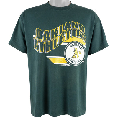 MLB (Trench) - Oakland Athletics Spell-Out T-Shirt 1989 Large