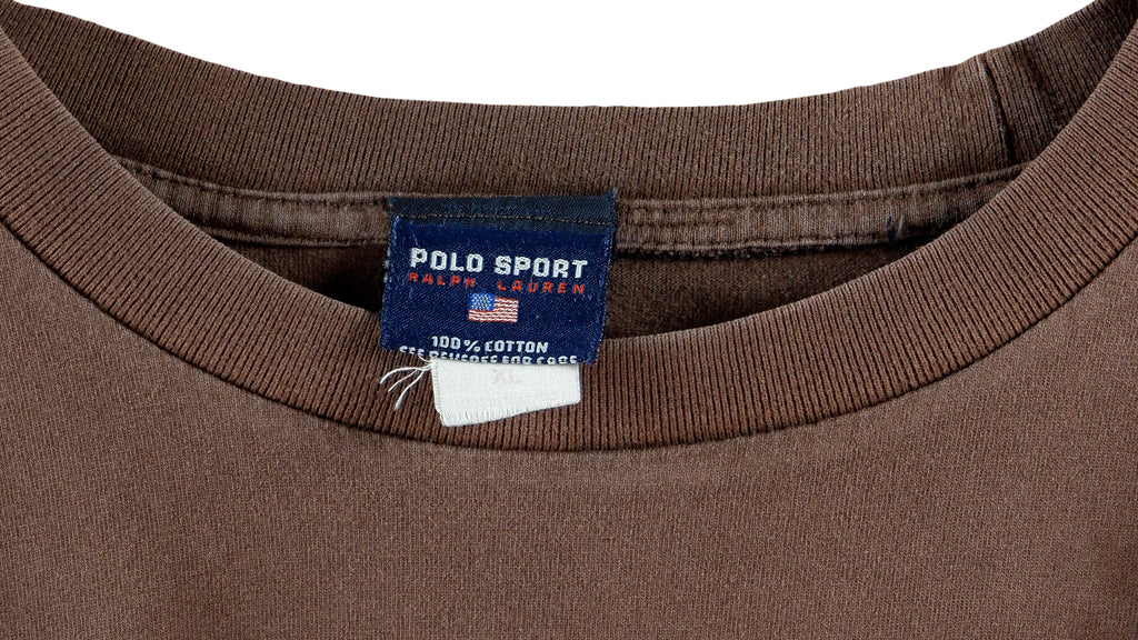 Ralph Lauren (Polo) - Brown Spell-Out T-Shirt 1990s X-Large Vintage Retro