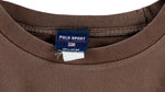 Ralph Lauren (Polo) - Brown Spell-Out T-Shirt 1990s X-Large Vintage Retro