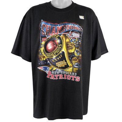 NFL (CSA) - Patriots Super Bowl Champions Deadstock Ring T-Shirt 2002 X-Large