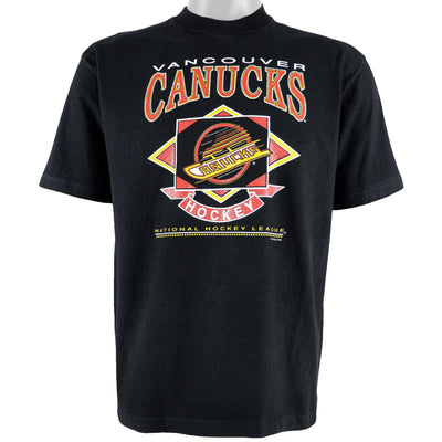NHL (Waves) - Vancouver Canucks Hockey Spell-Out T-Shirt 1993 Medium