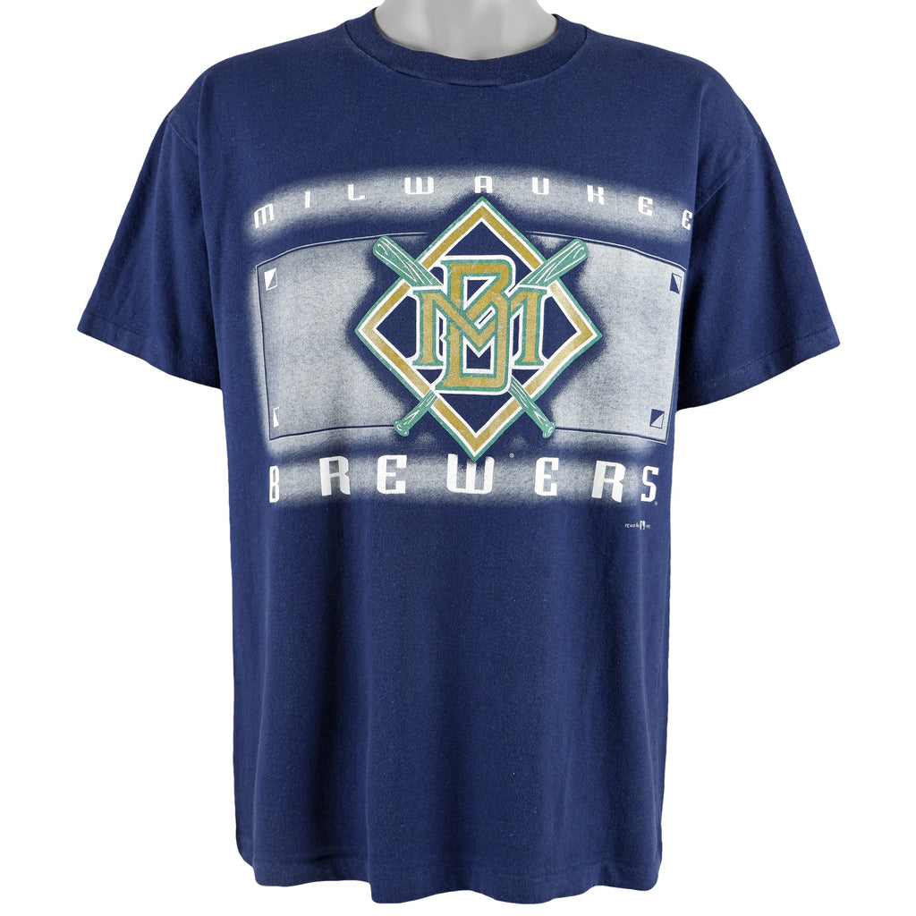 MLB (Hanes) -  Milwaukee Brewers T-Shirt 1995 Large Vintage Retro Baseball