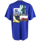 Speedo - Blue Big Logo T-Shirt 1998 Large Vintage Retro