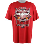 Starter - Detroit Red Wings Champions T-Shirt 1998 Large Vintage Retro Hockey