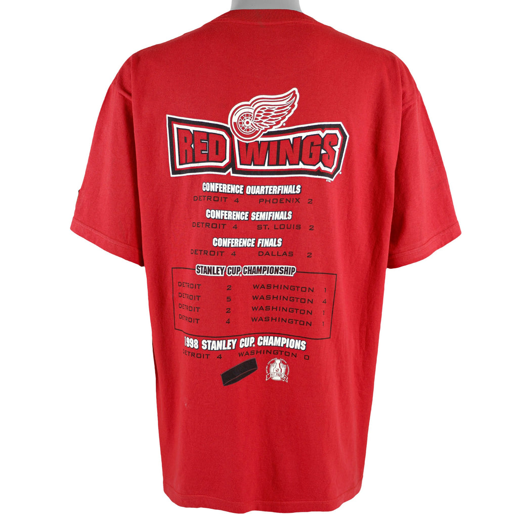 Starter - Detroit Red Wings Champions T-Shirt 1998 Large Vintage Retro Hockey
