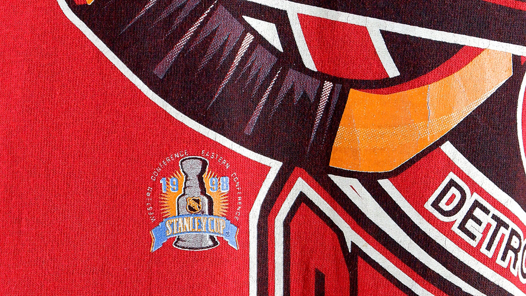 Starter - Detroit Red Wings Champions T-Shirt 1998 Large Vintage Retro Hockey