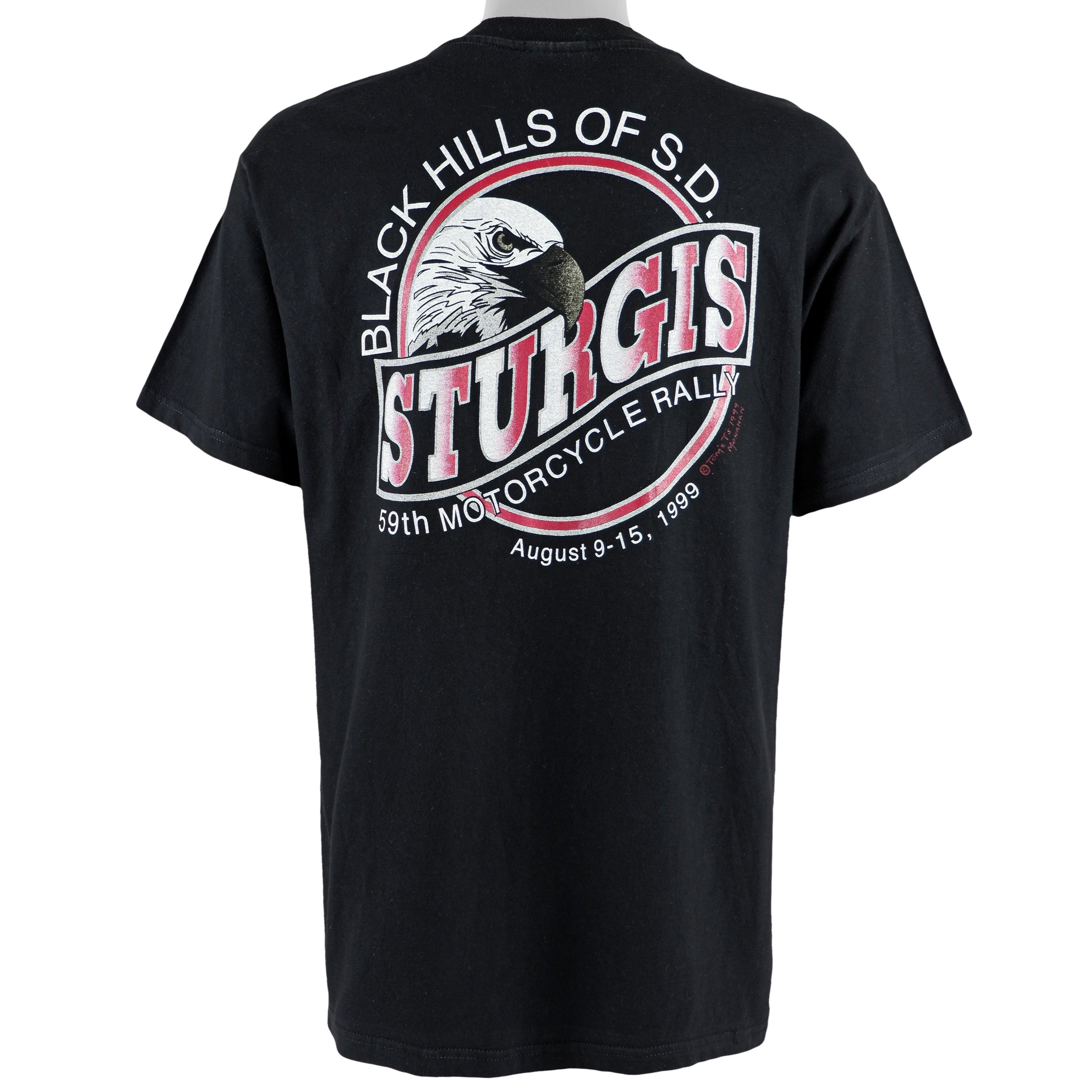 Vintage (Hanes) - Black Hills Sturgis T-Shirt 1999 Large Vintage Retro