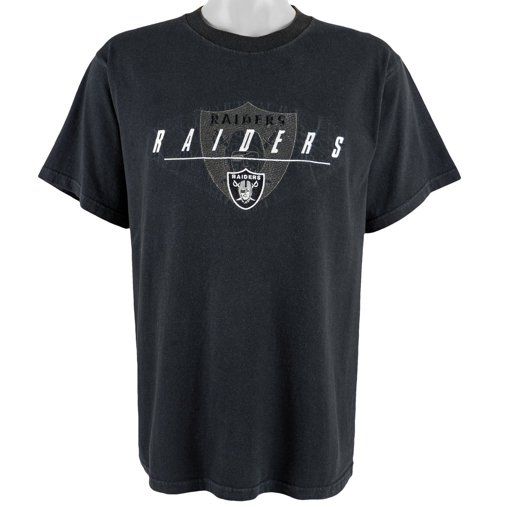 NFL (Lee) - Oakland Raiders Spell-Out T-Shirt 1990s Medium Vintage Retro Football