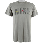 Nike - Grey Spell-Out T-Shirt 1990s Medium Vintage Retro