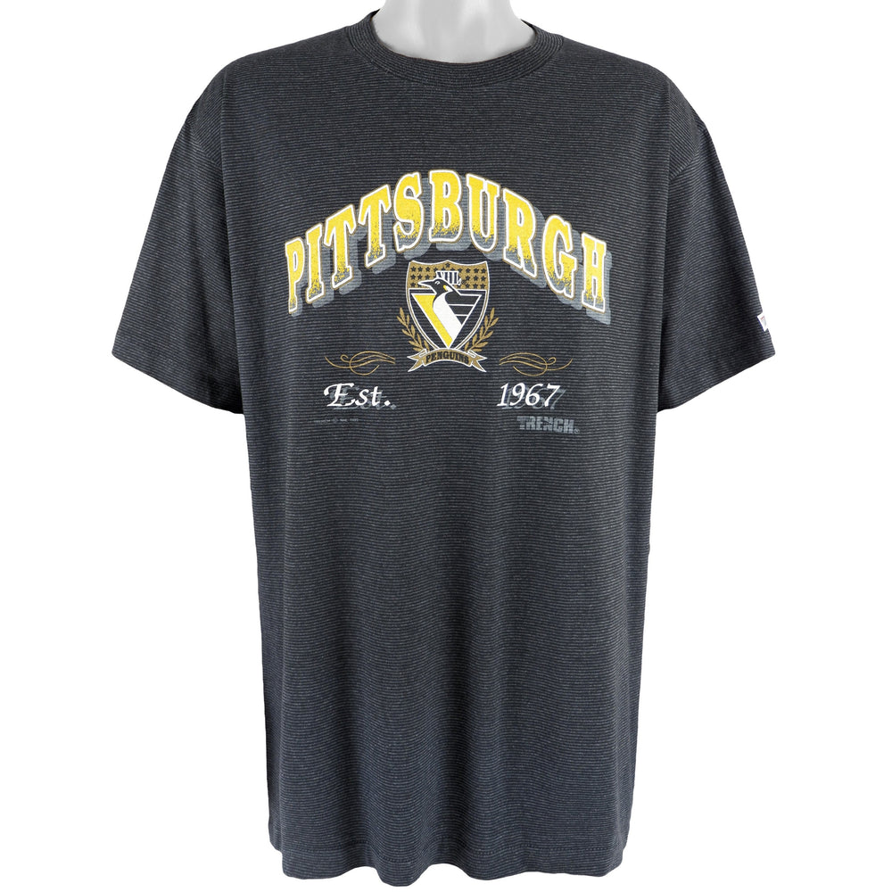 NHL (Trench) - Pittsburgh Penguins T-Shirt 1992 X-Large Vintage Retro Hockey