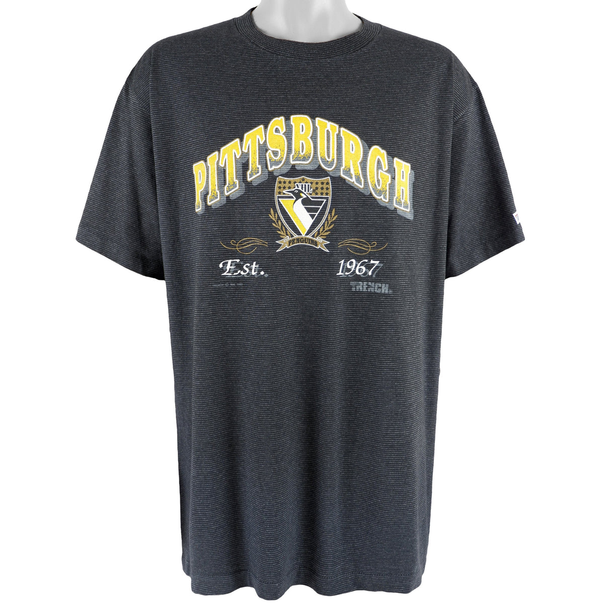 NHL (Trench) - Pittsburgh Penguins T-Shirt 1992 X-Large Vintage Retro Hockey