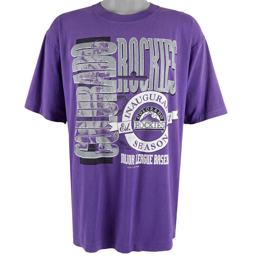 MLB (Logo 7) - Colorado Rockies T-Shirt 1993 X-Large Vintage Retro Baseball