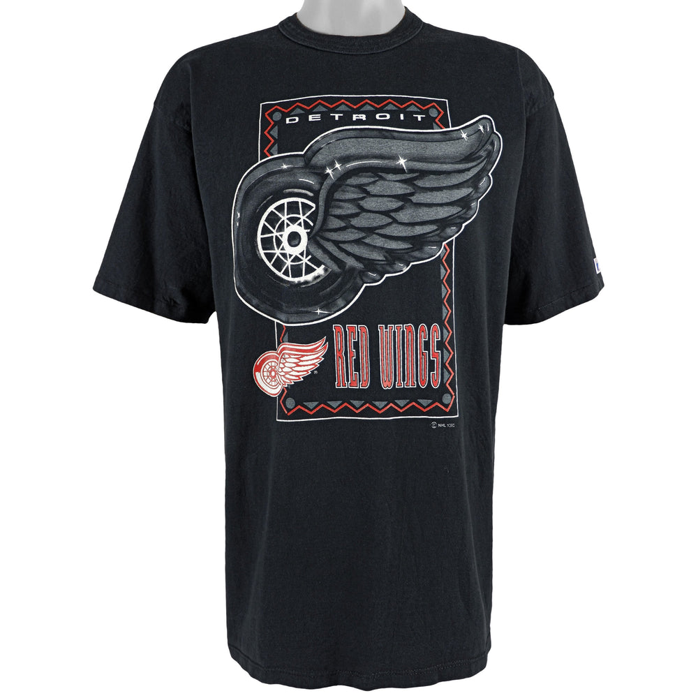 NHL (Logo 7) - Detroit Red Wings Big Logo T-Shirt 1990 Large Vintage Retro Hockey