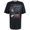 NHL (Logo 7) - Detroit Red Wings Big Logo T-Shirt 1990 Large Vintage Retro Hockey