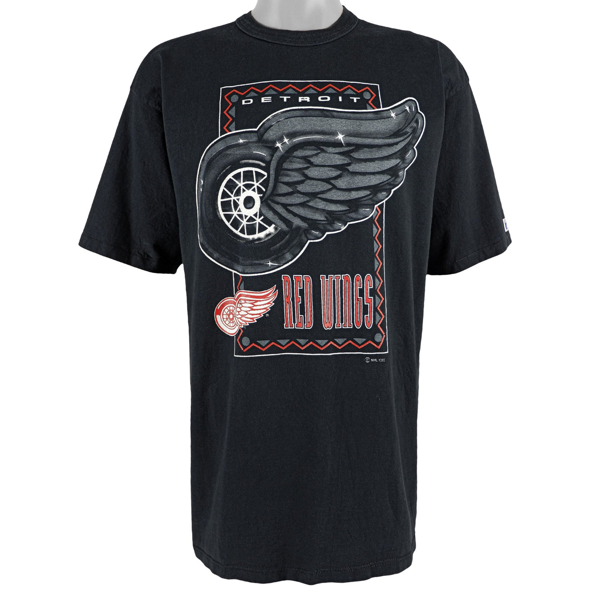 NHL (Logo 7) - Detroit Red Wings Big Logo T-Shirt 1990 Large Vintage Retro Hockey