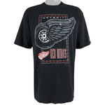 NHL (Logo 7) - Detroit Red Wings Big Logo T-Shirt 1990 Large Vintage Retro Hockey