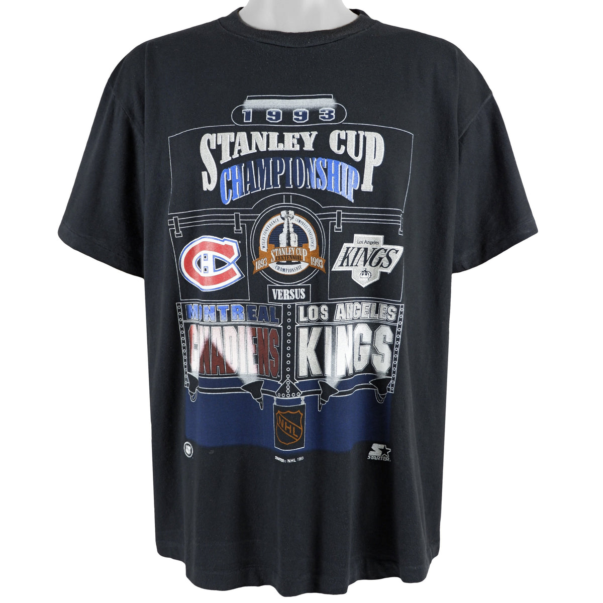 Starter - Stanley Cup Canadiens VS Kings T-Shirt 1993 X-Large Vintage Retro Hockey