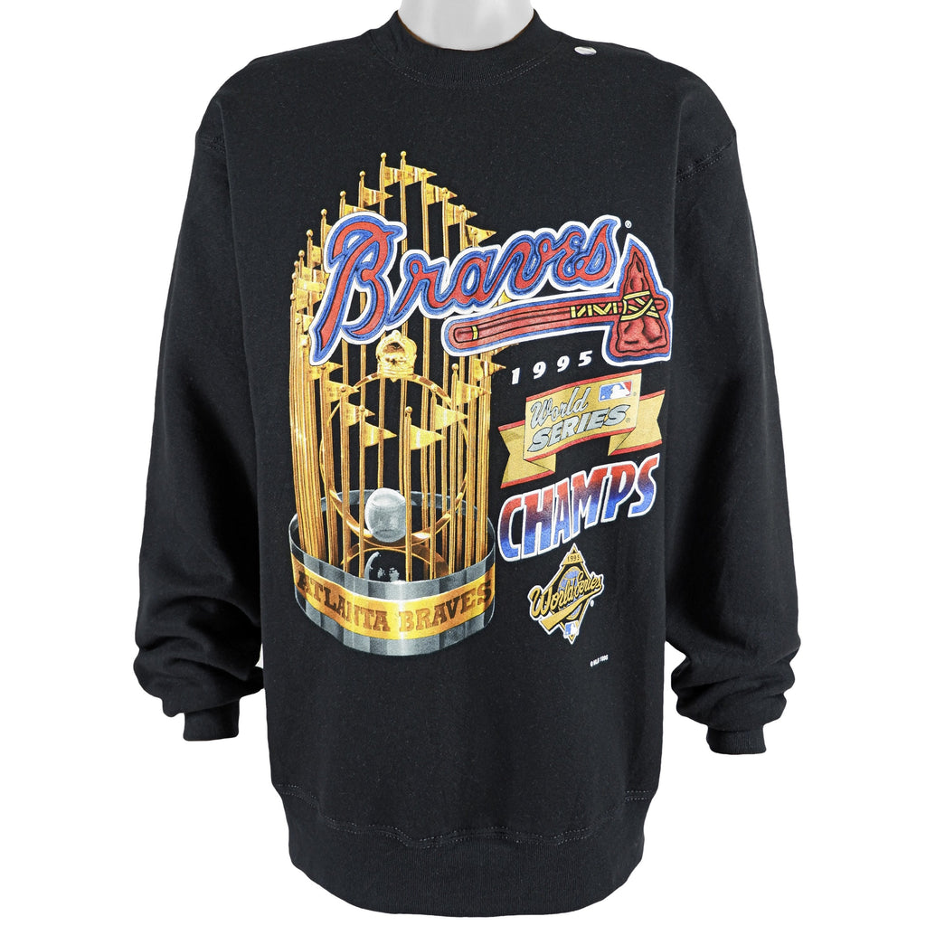 MLB (Salem) - Atlanta Braves Deadstock Crew Neck Sweatshirt 1995 Large Vintage Retro Baseball