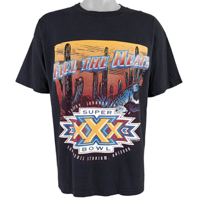 NFL (League Leader) - Super Bowl 30th, Arizona, Fee The Heat T-Shirt 1996 Large