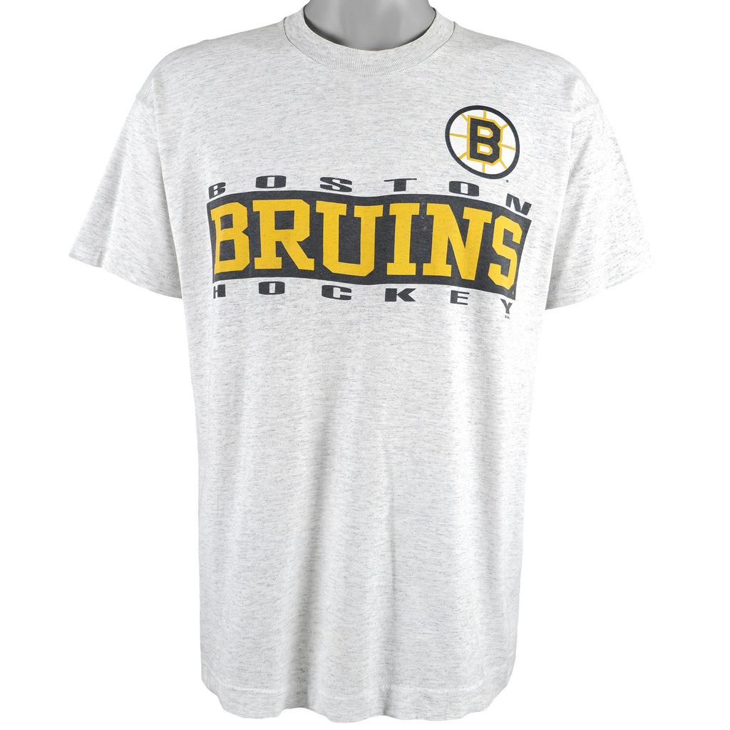 NHL (Salem) - Boston Bruins Spell-Out T-Shirt 1990s Large Vintage Retro Hockey