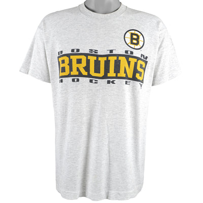 NHL (Salem) - Boston Bruins Hockey Spell-Out Deadstock T-Shirt 1990s Large