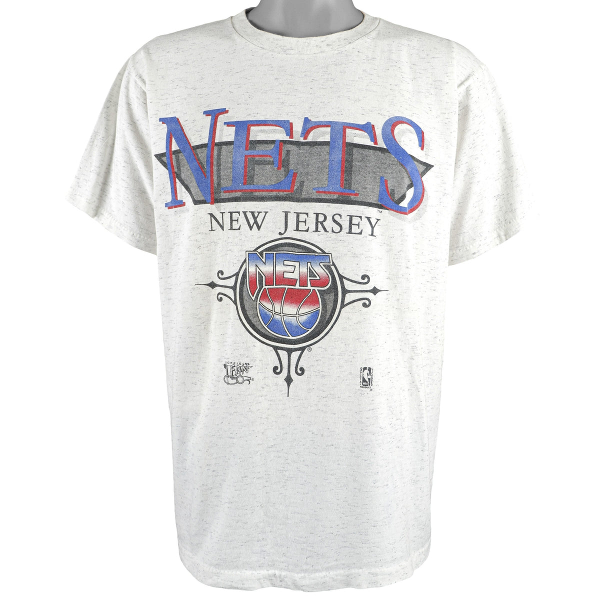 NBA (Official Fan) - New Jersey Nets Spell-Out T-Shirt 1990s Large Vintage Retro Basketball