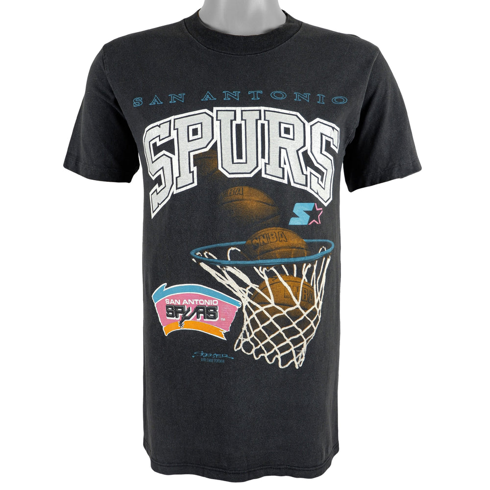 Starter - San Antonio Spurs Spell-Out T-Shirt 1991 Medium Vintage Retro Basketball