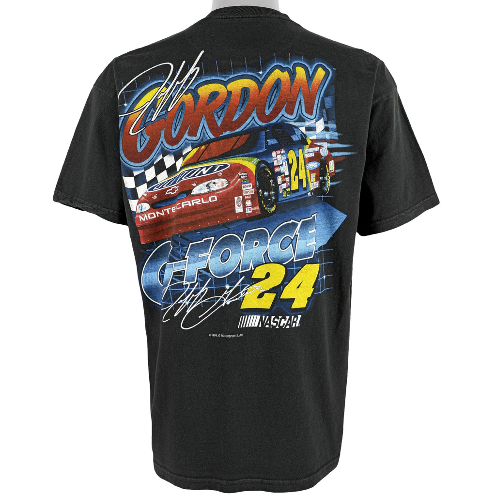 NASCAR (Competitors View) - Black Jeff Gordon #24 T-Shirt 1998 Large Vintage Retro 