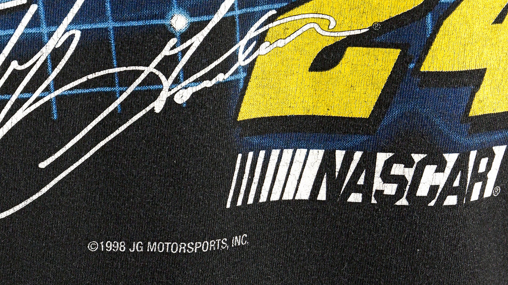 NASCAR (Competitors View) - Black Jeff Gordon #24 T-Shirt 1998 Large Vintage Retro