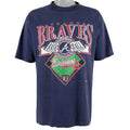 MLB (Logo 7) - Atlanta Braves Spell-Out T-Shirt 1994 Large Vintage Retro Baseball