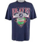 MLB (Logo 7) - Atlanta Braves Spell-Out T-Shirt 1994 Large Vintage Retro Baseball
