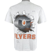 NHL (Pro Player) - Philadelphia Flyers Spell-Out T-Shirt 1990s Medium Vintage Retro Hockey