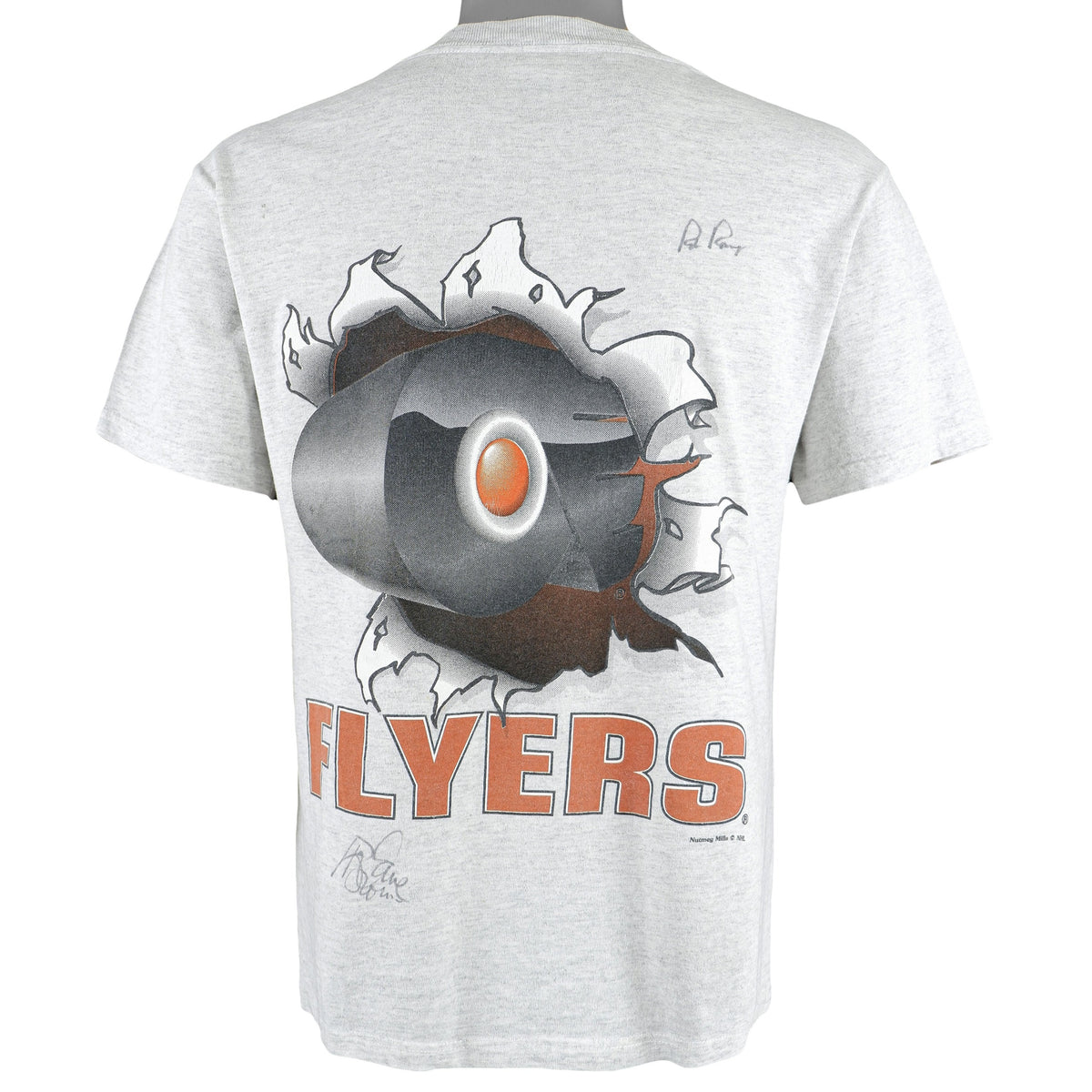 NHL (Pro Player) - Philadelphia Flyers Spell-Out T-Shirt 1990s Medium Vintage Retro Hockey