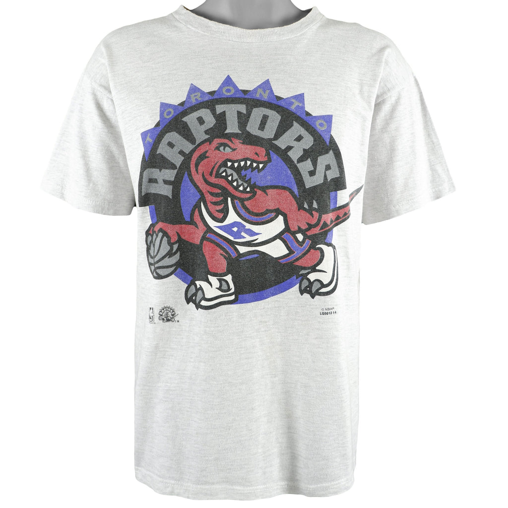 NBA (Competitor) - Toronto Raptors Big Spell-Out T-Shirt 1990s Large Vintage Retro Basketball